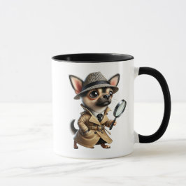 Caneca Chien détective privé en pleine enquête.