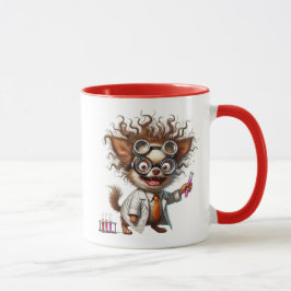 Caneca Chien scientifique fou en pleine expérience.