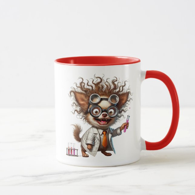Caneca Chien scientifique fou en pleine expérience. (Direita)