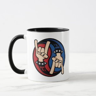 Caneca Chifres de Diabo Rock and Roll Yin Yang