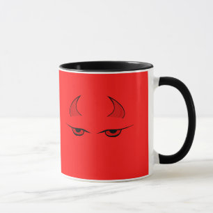 Caneca Chifres do diabo e olhos vermelhos customizáveis