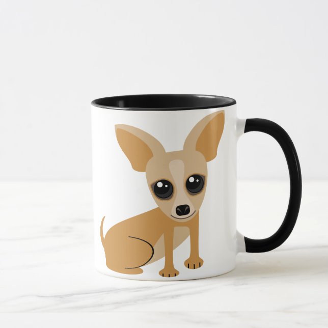 Caneca Chihuahua de Personalizable Tan (Direita)