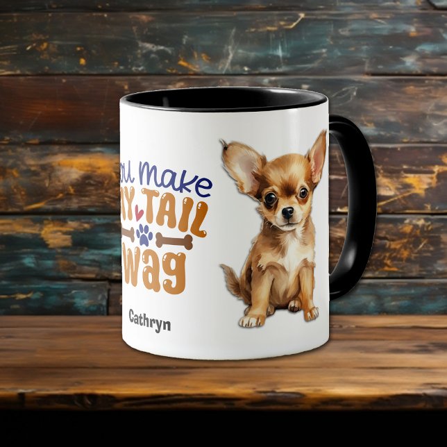 Caneca Chihuahua Puppy Cachorro Que Você Faz Meu Pé De Ca (Criador carregado)