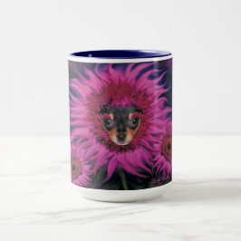 Caneca Chihuahua Puppy e Flores Rosa Mug
