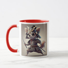 Caneca Chihuahua samouraï, un guerrier intrépide.