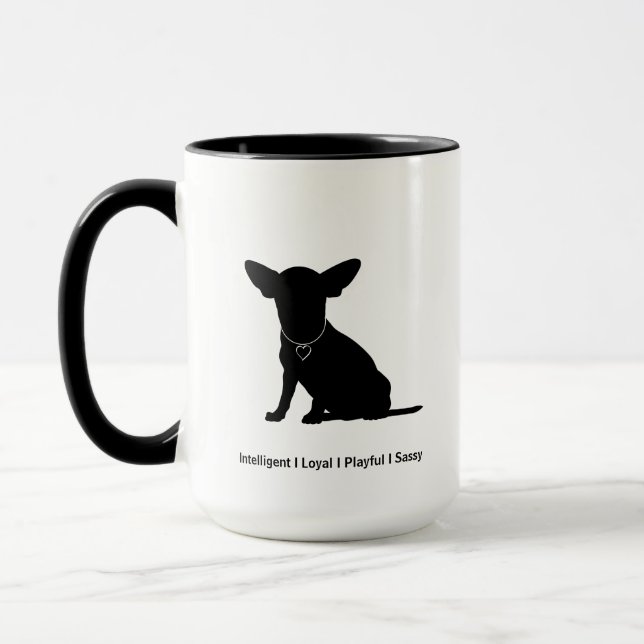Caneca Chihuahua Yin Yang Coffee Mug personalizável (Esquerda)