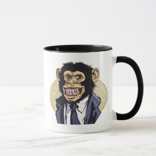 Caneca Chimpanzé com o terno por estúdios de Mudge
