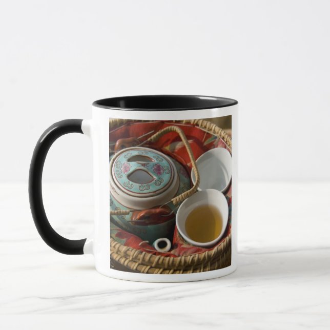 Caneca China, Hong Kong. Bule chinês tradicional & 3 (Esquerda)