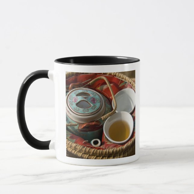 Caneca China, Hong Kong. Bule de chá tradicional chinês & (Esquerda)