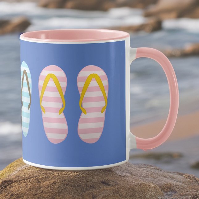 Caneca Chinelos com distribuição de pastel em azul (Criador carregado)