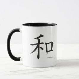Caneca Chinês-Harmonia-Símbolo-Letras Pretas