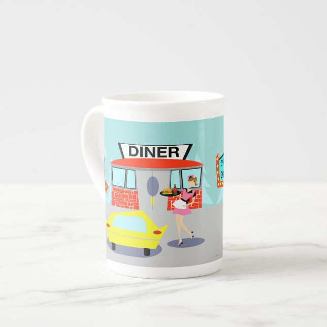 Caneca Chinesa Diner Bone, de 1950 (Frente Esquerda)