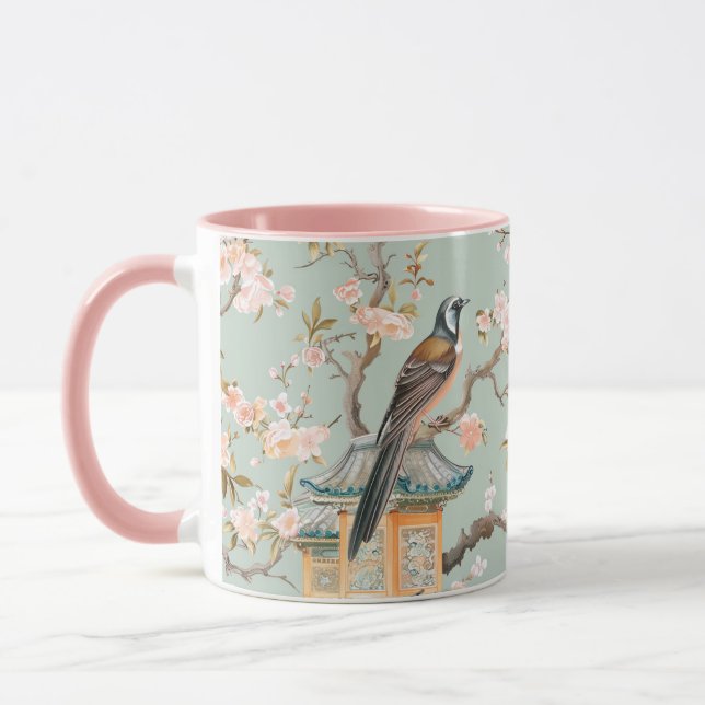 Caneca Chinoiserie Bird & Pink Chersom Mug (Esquerda)