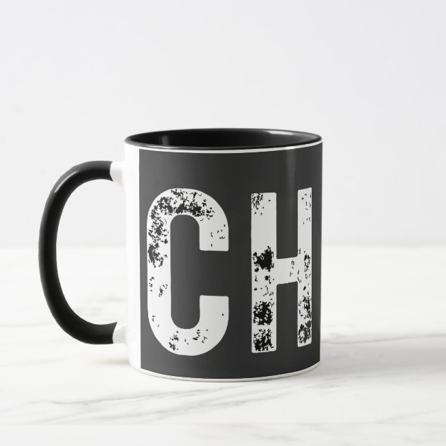Caneca Chio! - Design de texto de Expressão Diversão e En (Esquerda)