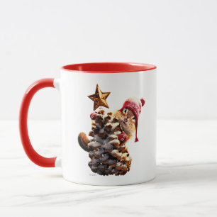 Caneca Chipmunk Com Pine Cone Tree