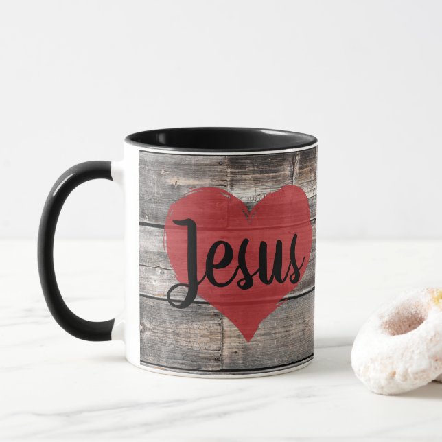 Caneca chique rústico EU AMO JESUS | (Com Donut)
