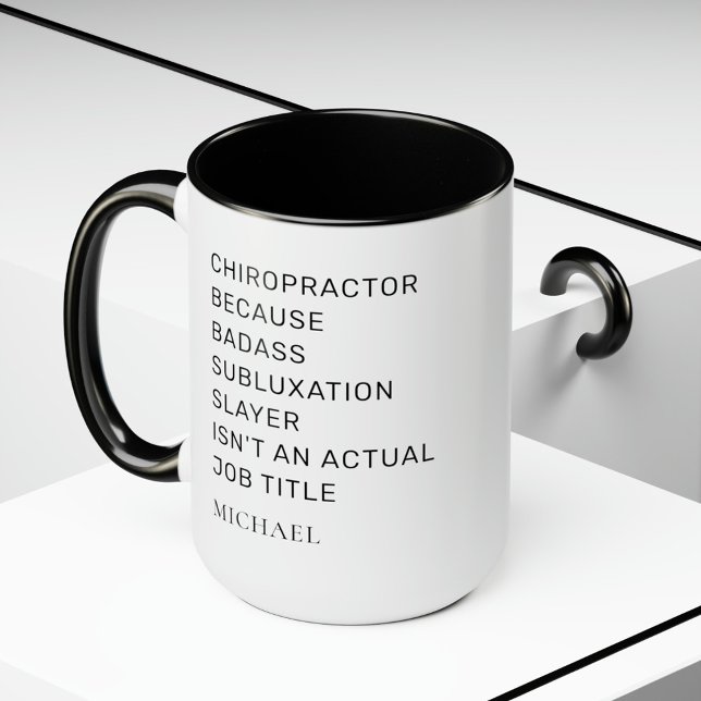 Caneca Chiropractor Porque Colaborador Caçador De Subluxa (Chiropractor Spine Expert Black White Accent Coffee Mug)