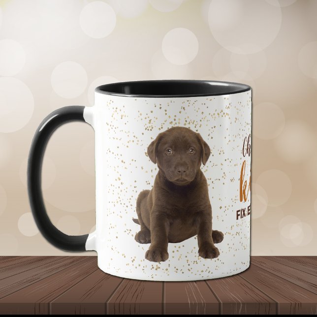 Caneca Chocolate Labrador Retriever Puppy Kisses (Criador carregado)