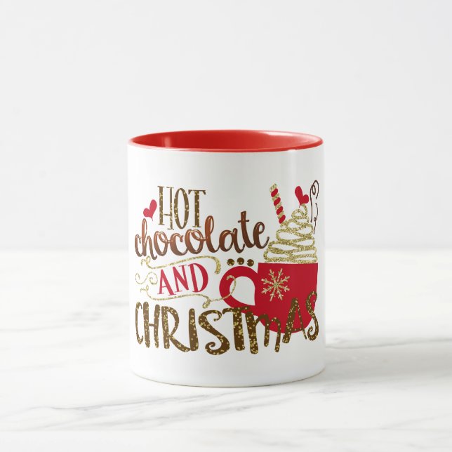 Caneca Chocolate Quente e Glitter de Natal (Centro)