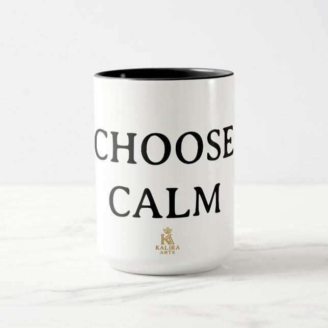 Caneca Choose Calm – Minimal Coffee Mug | Aesthetic Zen Q (Centro)