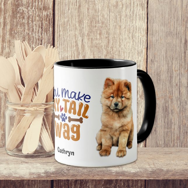 Caneca Chow Chuppy Dog Você Faz Minha Cauda (Criador carregado)