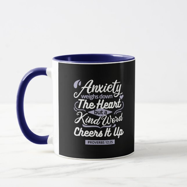 Caneca Christian Encouragement Quote – Anxiety & Kindness (Esquerda)