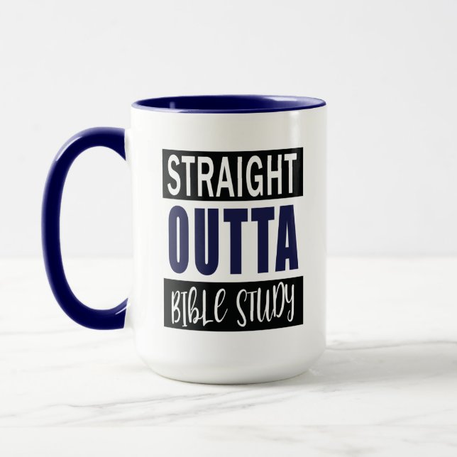 Caneca Christian Funny Bíblia Study Citação Marinho Azul (Esquerda)