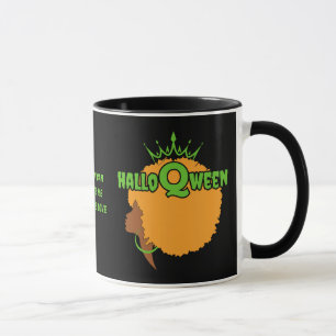 Caneca Christian HALLOQWEEN afro Queen Halloween
