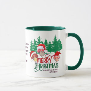 Caneca Christian MERRY CHRISTMAS MUSHROOMS