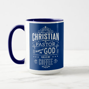 Caneca Christian Pastor, inspirado em Deus e no café