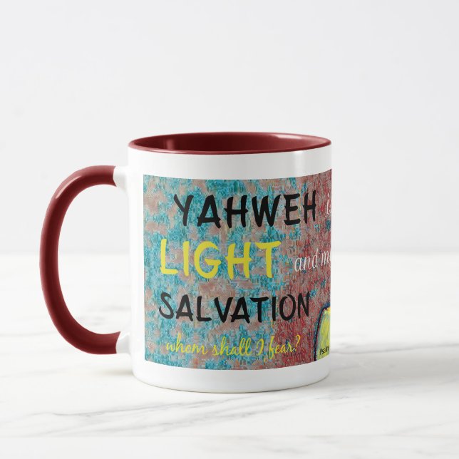 Caneca Christian Yahweh é minha luz e minha salvação (Esquerda)