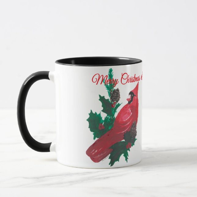 Caneca Christmas Cardinal & Holly Mug Cup (Esquerda)