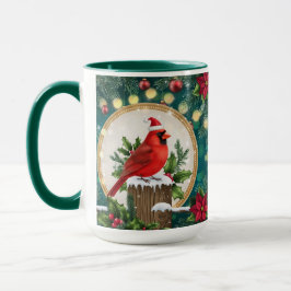 Caneca Christmas Cardinal Mug | Red Bird Holiday Coffee