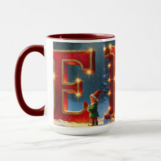 Caneca Christmas ELF Mug – Glitter Letters & Kids Holiday