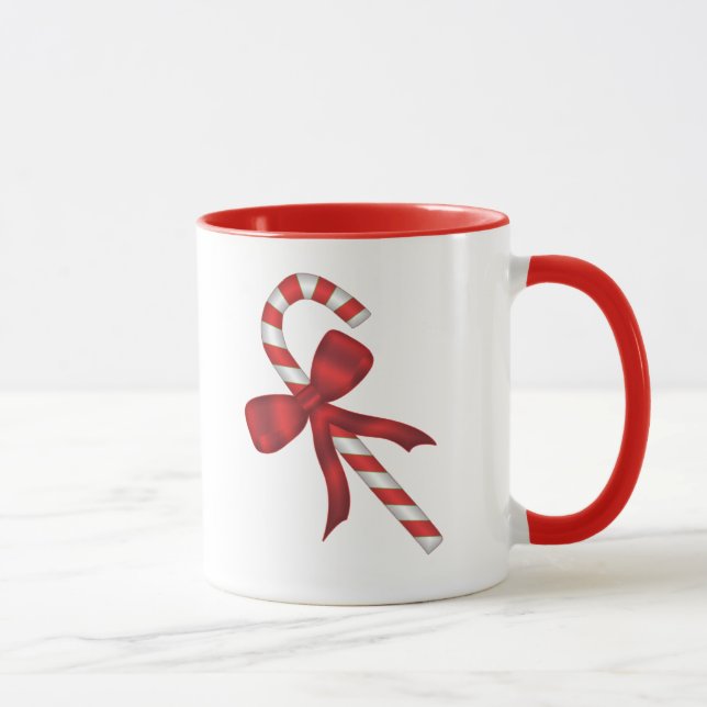 Caneca Christmas Holiday Candy Cane with Red Bow (Direita)