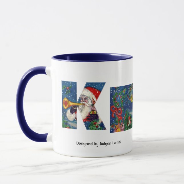 CANECA CHRISTMAS K LETTER / SANTA CLAUS BUGLRAR (Esquerda)