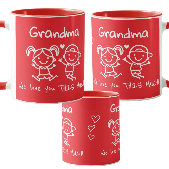 Caneca Christmas Love You Grandma Fun Graphic Gift (Criador carregado)