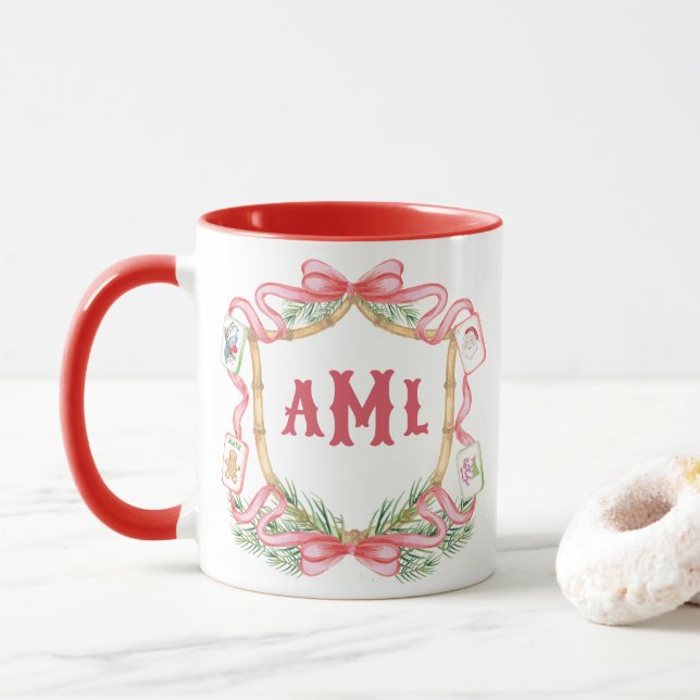 Caneca Christmas Mahjong | Monogram (Com Donut)