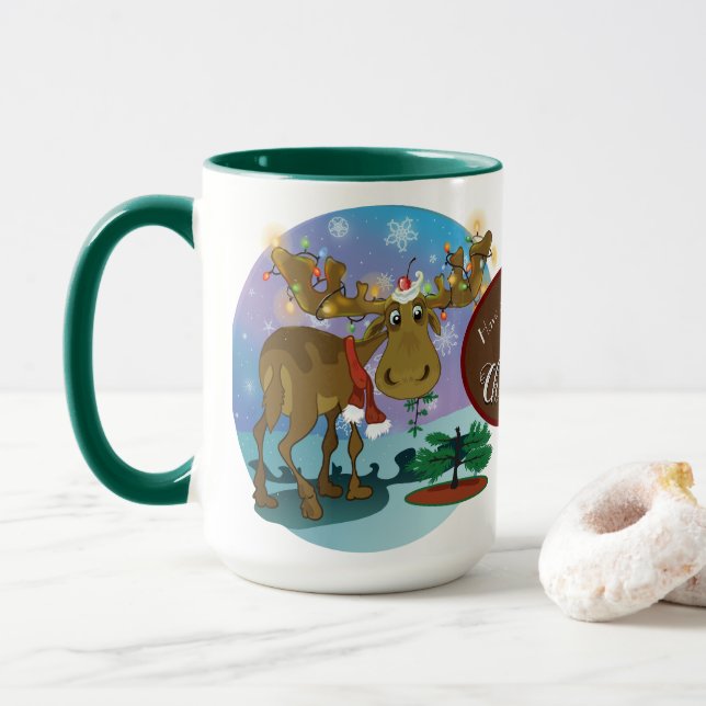 Caneca Christmas Moose  (Com Donut)