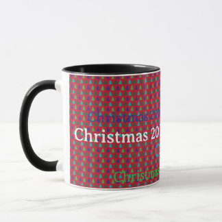 Caneca Christmas Mug Red, Green, Blue Stars /Custom Text