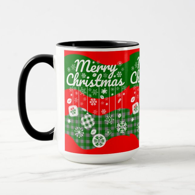 Caneca Christmas Mug – White Ornaments & Merry Christmas  (Esquerda)