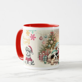 Caneca Christmas Schnauzer マグカップ