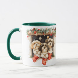 Caneca Christmas Shih Tzu Dogs