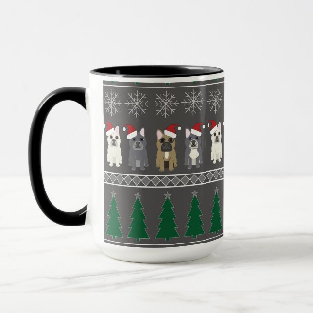 Caneca Christmas Snowflakes, Santa Dog, Tree (Esquerda)