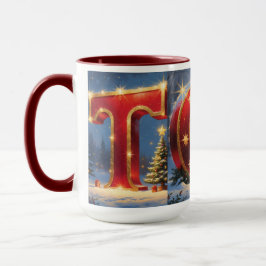 Caneca Christmas TOY Mug Holiday Kids & Sparkling Letters