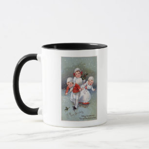 Caneca ChristmasLittle alegre caçoa o patinagem no gelo