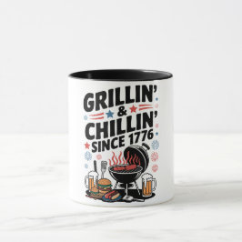 Caneca churrasco "Grillin' & Chillin' Desde 1776"