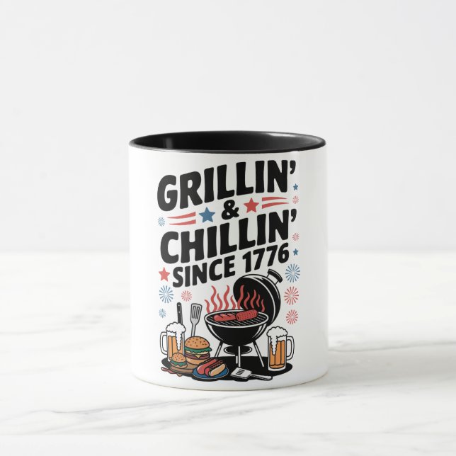 Caneca churrasco "Grillin' & Chillin' Desde 1776" (Centro)