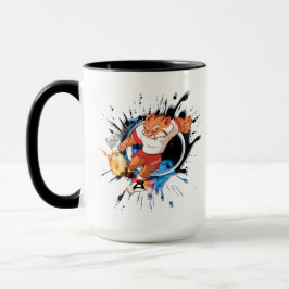 Caneca Chute como se estivesse quente. futebol de animaçã