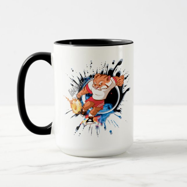 Caneca Chute como se estivesse quente. futebol de animaçã (Esquerda)